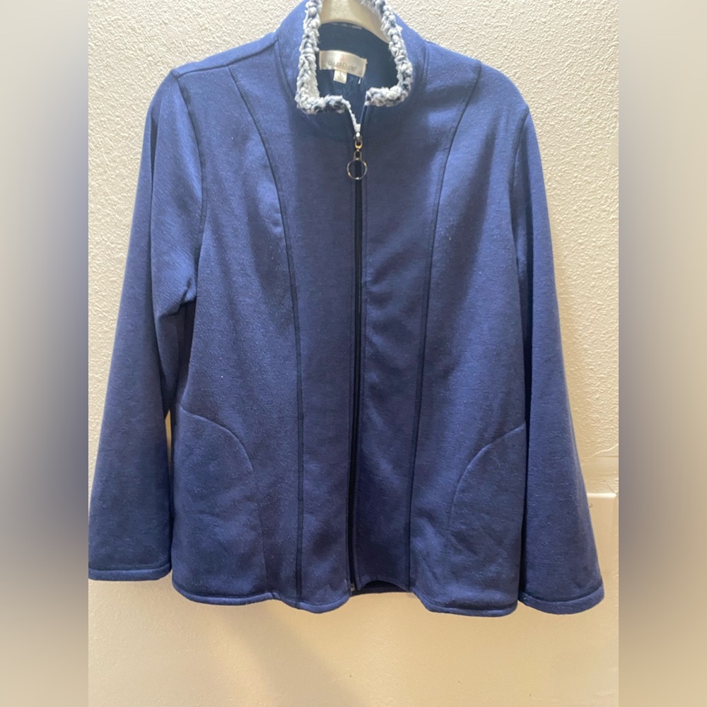 Cuddl Duds Cozy Blue Teddy Jacket Size Large‎